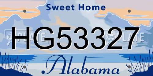 HG53327 Alabama License Plate