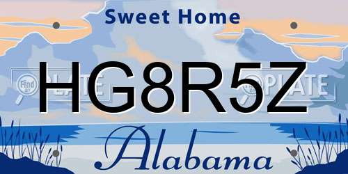 HG8R5Z Alabama License Plate