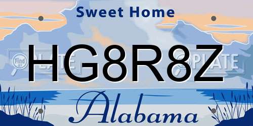 HG8R8Z Alabama License Plate