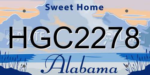 HGC2278 Alabama License Plate