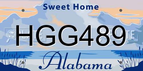 HGG489 Alabama License Plate
