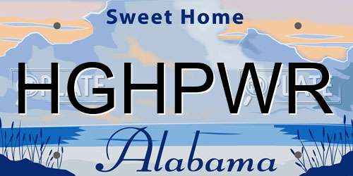 HGHPWR Alabama License Plate
