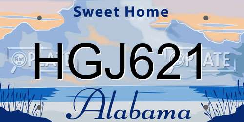 HGJ621 Alabama License Plate