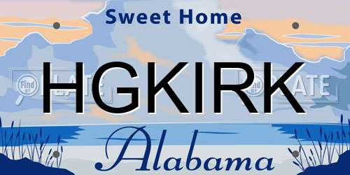 HGKIRK Alabama License Plate