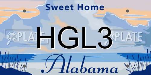 HGL3 Alabama License Plate
