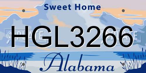HGL3266 Alabama License Plate