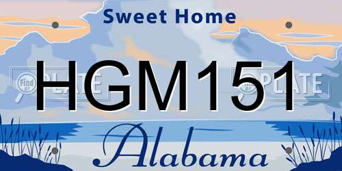 HGM151 Alabama License Plate
