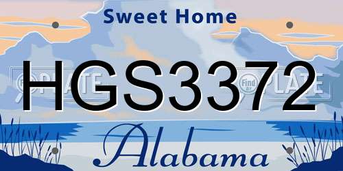 HGS3372 Alabama License Plate