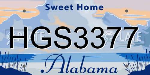 HGS3377 Alabama License Plate