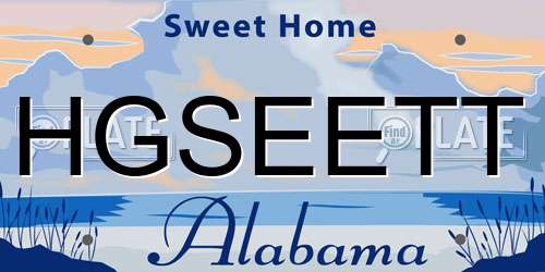 HGSEETT Alabama License Plate