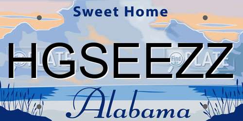 HGSEEZZ Alabama License Plate