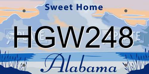 HGW248 Alabama License Plate