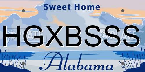 HGXBSSS Alabama License Plate