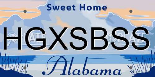 HGXSBSS Alabama License Plate