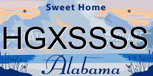 HGXSSSS Alabama License Plate