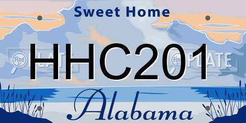 HHC201 Alabama License Plate