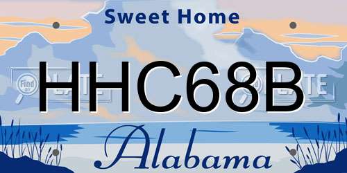 HHC68B Alabama License Plate