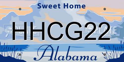 HHCG22 Alabama License Plate