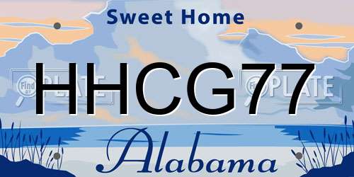 HHCG77 Alabama License Plate