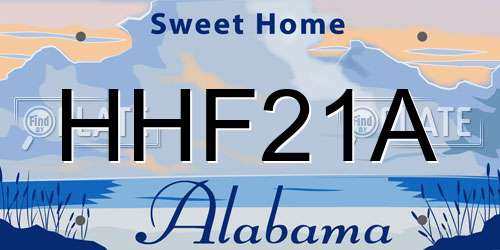 HHF21A Alabama License Plate