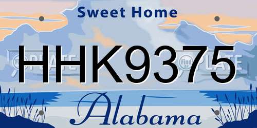 HHK9375 Alabama License Plate