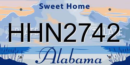 HHN2742 Alabama License Plate