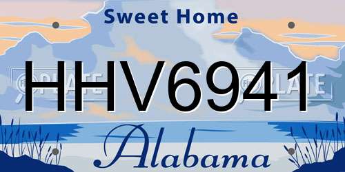HHV6941 Alabama License Plate