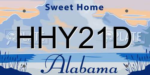 HHY21D Alabama License Plate