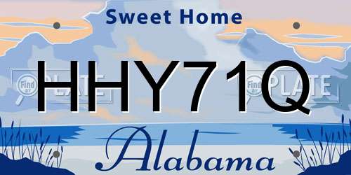 HHY71Q Alabama License Plate