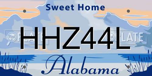 HHZ44L Alabama License Plate