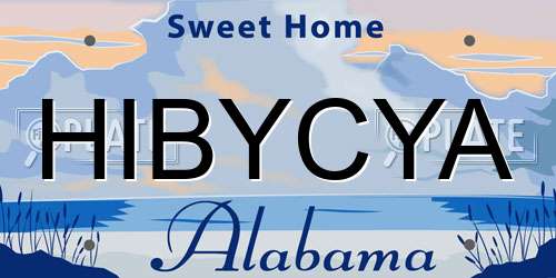 HIBYCYA Alabama License Plate