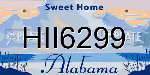 HII6299 Alabama License Plate
