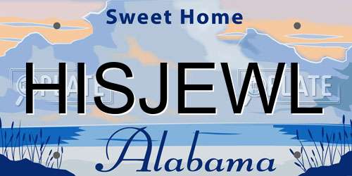 HISJEWL Alabama License Plate