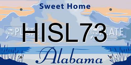 HISL73 Alabama License Plate