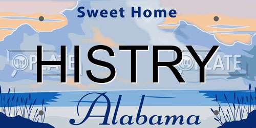 HISTRY Alabama License Plate