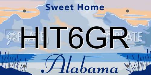 HIT6GR Alabama License Plate