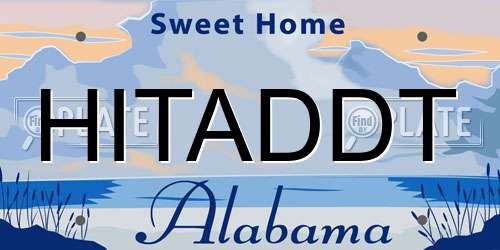 HITADDT Alabama License Plate