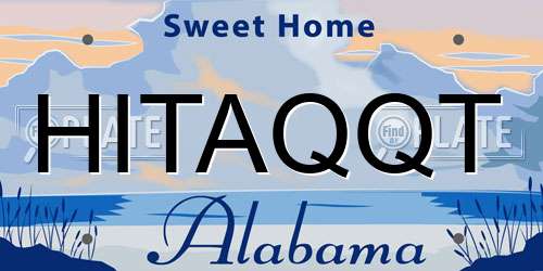 HITAQQT Alabama License Plate