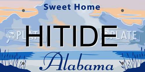 HITIDE Alabama License Plate