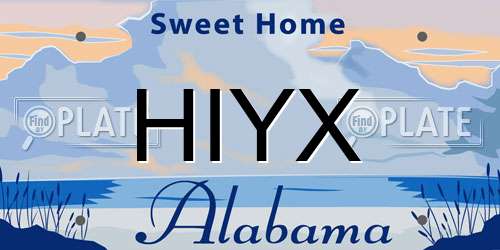 HIYX Alabama License Plate