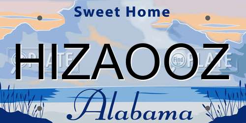 HIZAOOZ Alabama License Plate