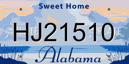 HJ21510 Alabama License Plate