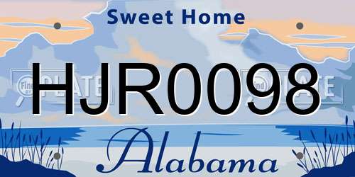 HJR0098 Alabama License Plate