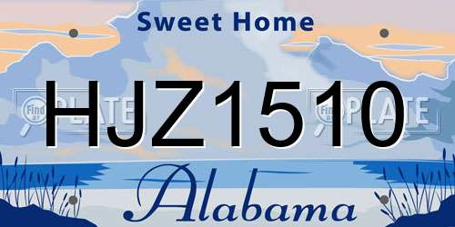 HJZ1510 Alabama License Plate