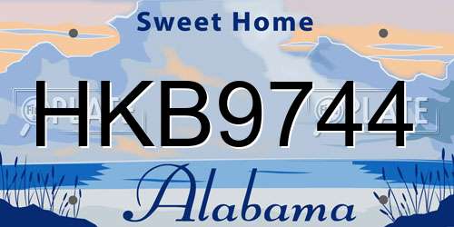 HKB9744 Alabama License Plate