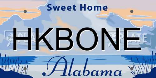 HKBONE Alabama License Plate