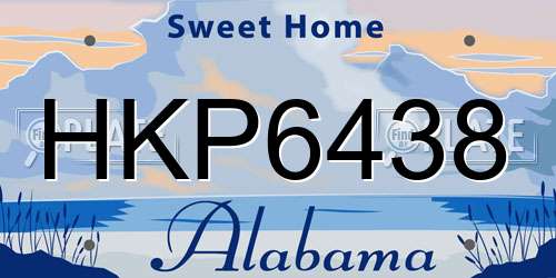 HKP6438 Alabama License Plate