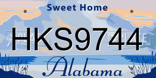 HKS9744 Alabama License Plate