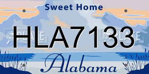 HLA7133 Alabama License Plate