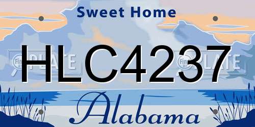 HLC4237 Alabama License Plate